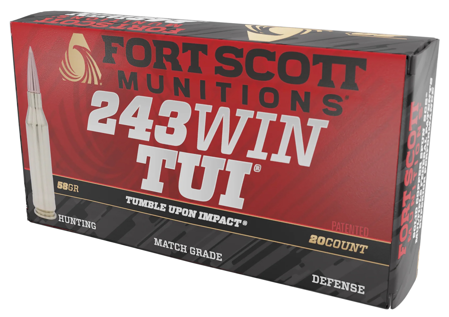 Fort scott munitions 243058scv tumble upon impact tui rifle 243win