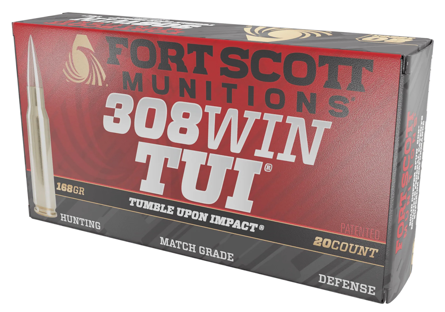 Fort Scott 308168SCV 308 Win 168gr Solid Copper TUI Ammo 20 Rounds - Fort Scott Munitions - SOLID COPPER SPUN