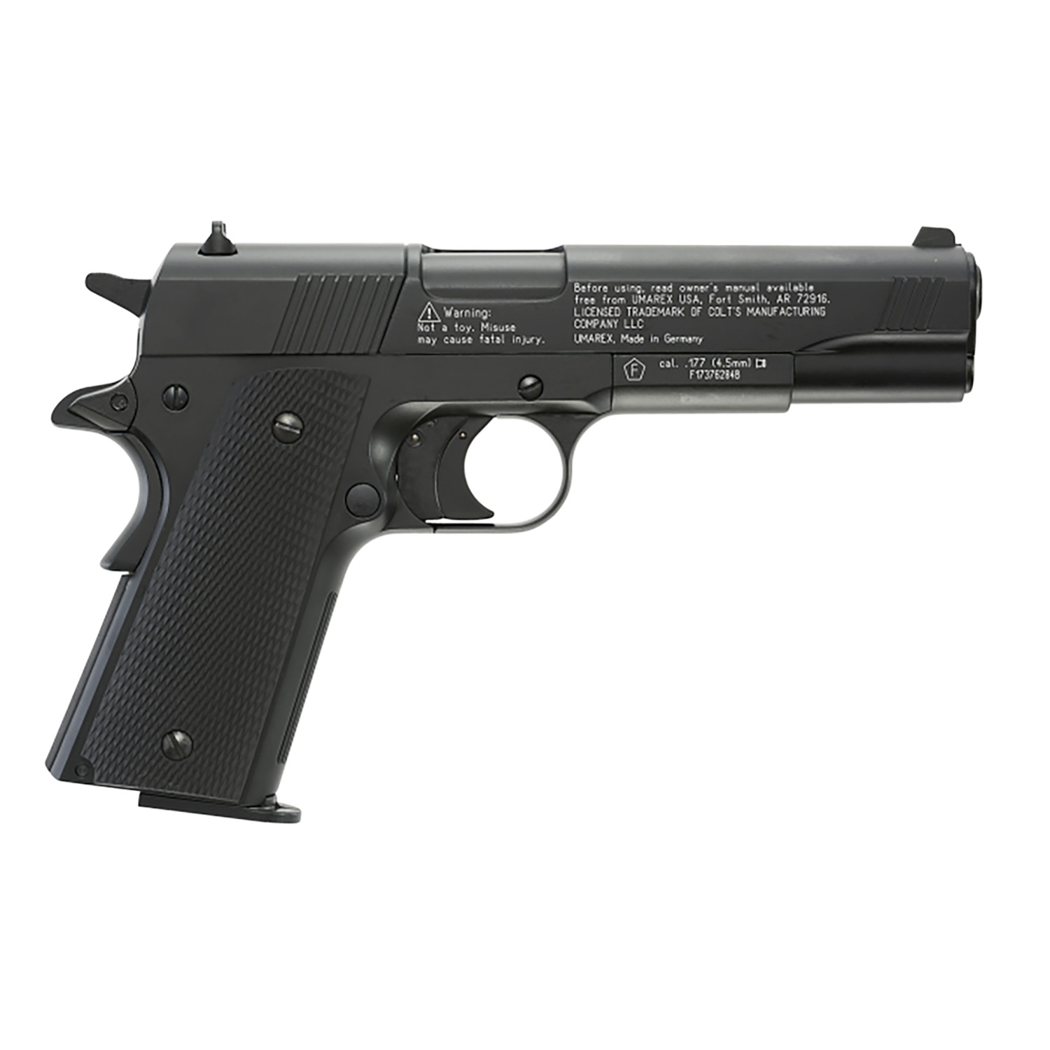 Umarex Colt Air Guns 2254000 Colt 1911 CO2 177 Pellet 8rd Black Polymer-img-0