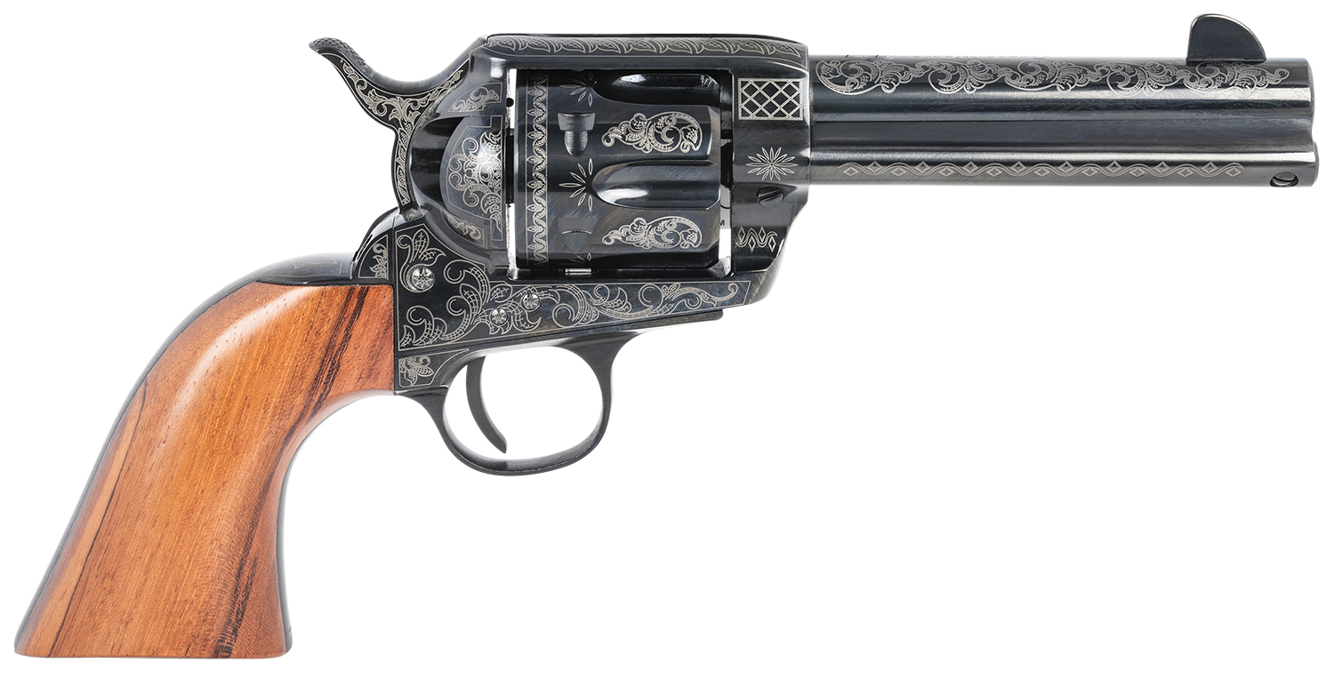 Pietta HF45LLE434NMBW 1873 GWII 45 Colt 4.75" Blued Engraved Walnut Grip
