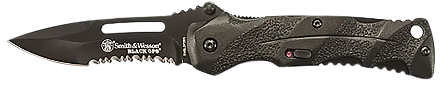 Smith & Wesson Knives SWBLOP2BSCP Black Ops 3.40" Folding Drop Point...-img-0