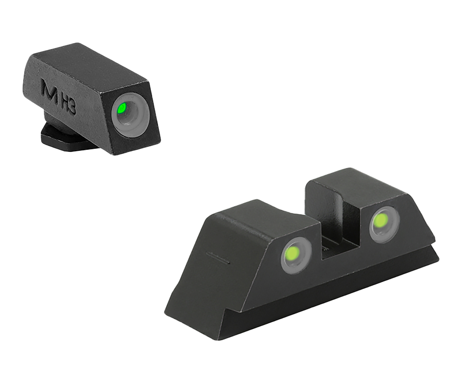 Meprolight USA 102223201 Tru-Dot  Green Tritium White Outline Front Sight-Yellow Tritium White Outline Rear Sight Glock 10 MM/.45ACP