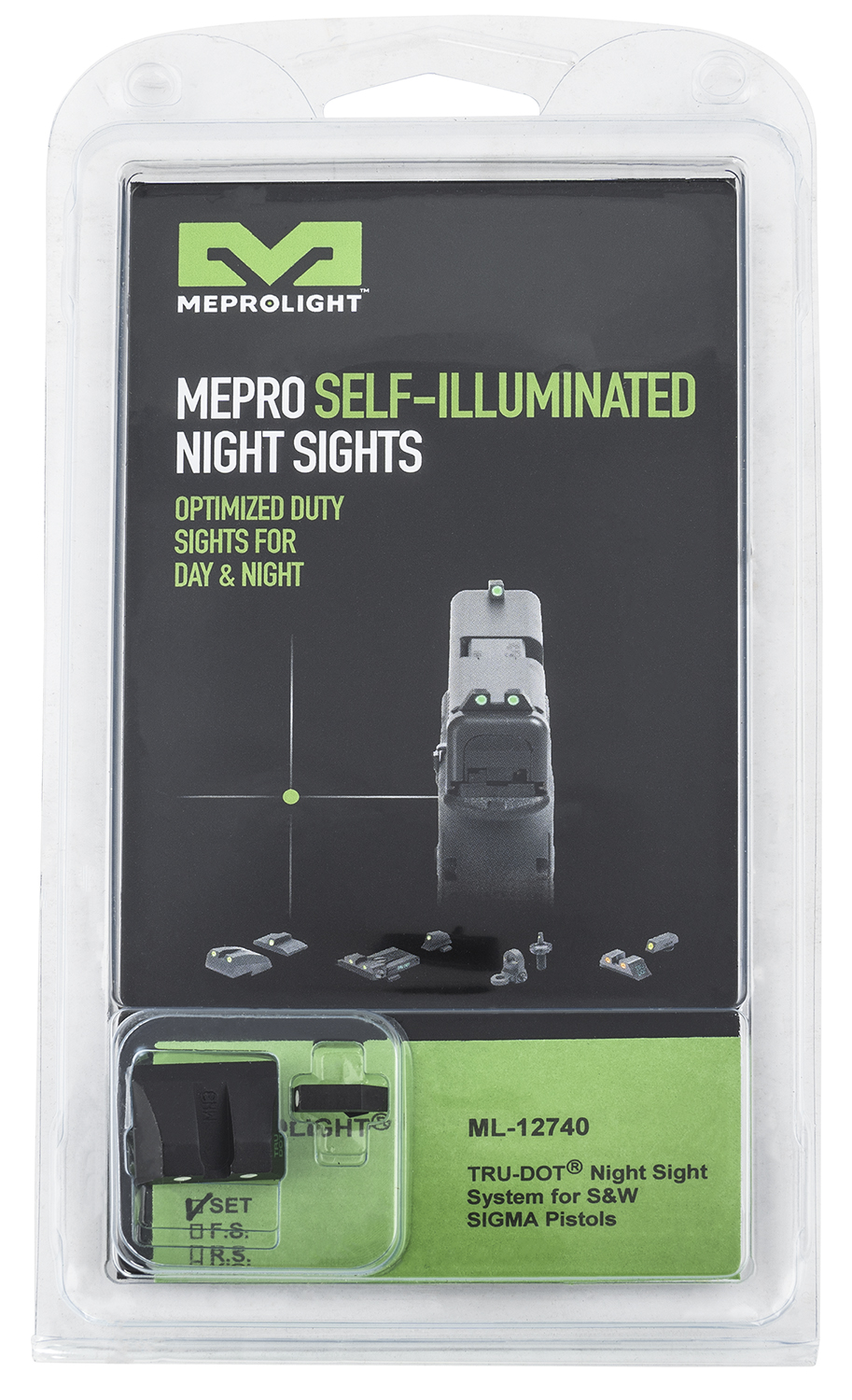 Meprolight USA 127403101 Tru-Dot Black | Green Tritium Front Sight Green...-img-0