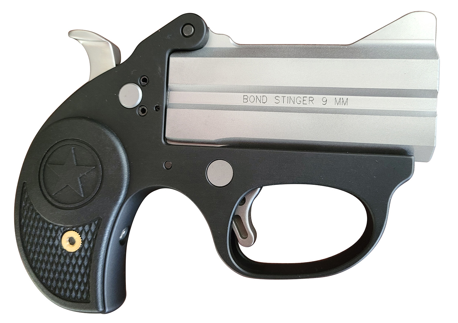 Bond Arms BASL Stinger  9mm Luger 2rd 3" Matte Stainless Steel Barrel, Anodized 7075-T6 Aluminum Frame, Rebounding Hammer, Black Rubber Grip, Manual Safety