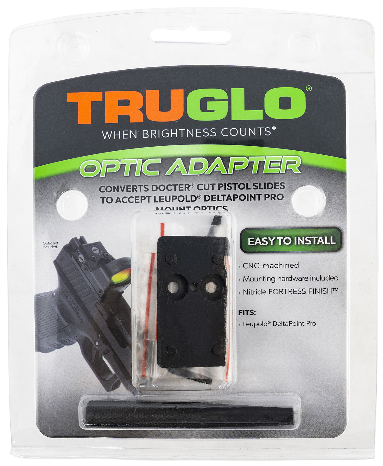 TruGlo TG-TG8952D Red Dot Sight Adapter Nitride Fortress Black Leupold...-img-0