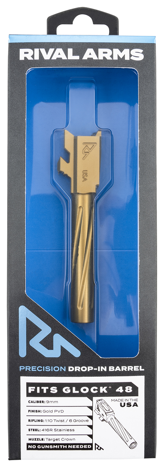 Rival Arms RA-RA20G801E Precision V1 Drop-In Barrel 9mm Luger 4.17" Gold... - Rival Arms - 4.17"