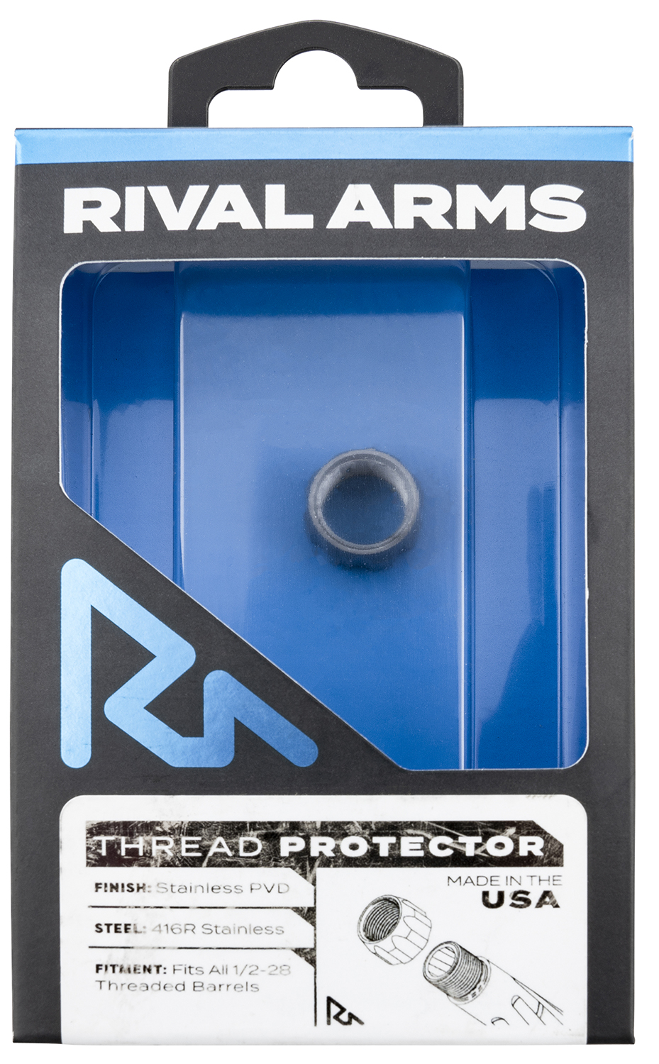Rival Arms RARA300001D Thread Protector  9mm Luger Stainless PVD 416R Stainless Steel 1/2-28 tpi