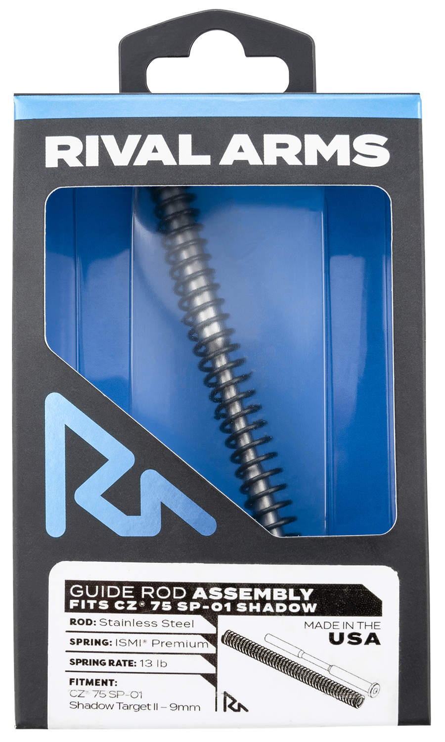 Rival Arms RARA50C201S Guide Rod Assembly CZ 75 SP-01 Black Stainless Steel