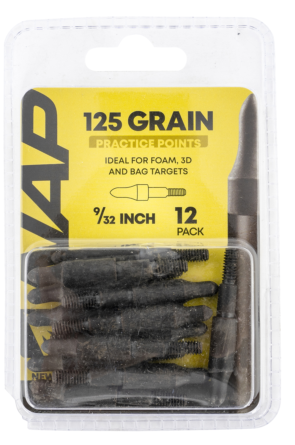 NAP NAP60P3DP932X 3D Practice Points Field Tips Fixed 125 GR Black/ 12 Pack