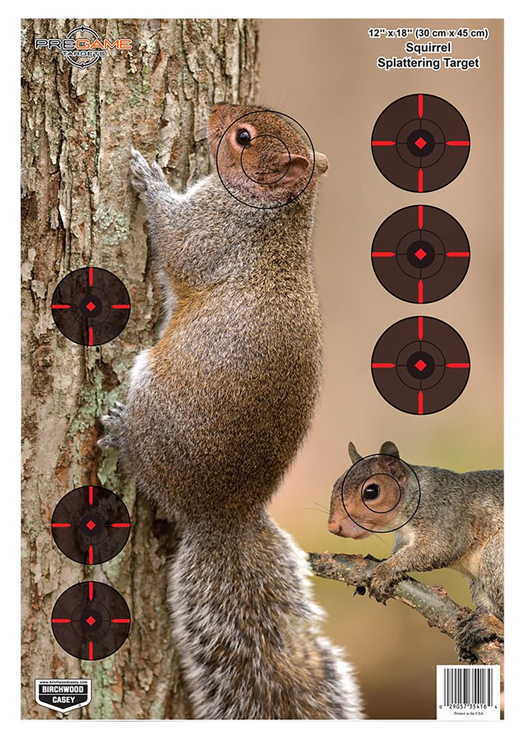Birchwood Casey 35406 Squirrel Target 12 in x 18 in Pack of 8 Reactive