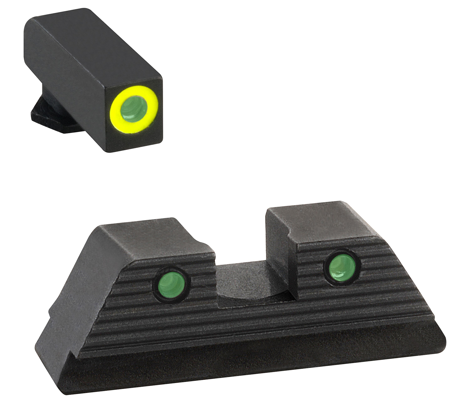 AmeriGlo GL821 Trooper Sight Set for Glock  Green Tritium LumiGreen Outline Front Sight-Green Tritium Black Outline Rear Sight AmeriGlo GL821 Trooper Sight Set for Glock  Green Tritium LumiGreen Outline Front Sight-Green Tritium Black Outline Rear Sight