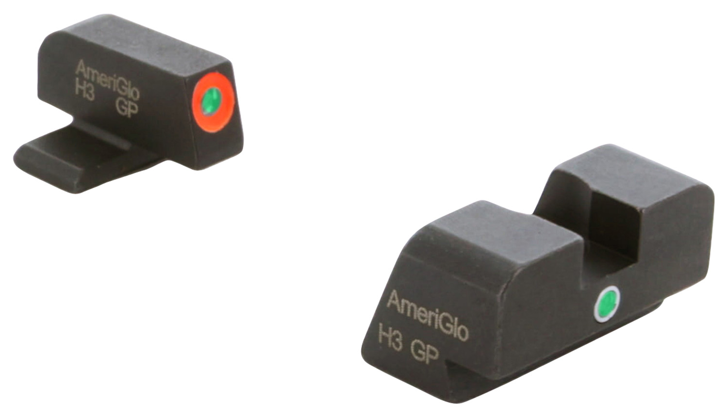 AmeriGlo XD201 i-Dot Sight set for Springfield Armory XD  Green Tritium Orange Outline Front Sight-Green Tritium Rear Sight