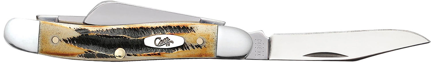 Case 03578 Stockman  Medium 2.57/1.88/1.71 Folding Clip/Sheepsfoot/Spey Plain Mirror Polished Tru-Sharp SS Blade/Brown Jigged 6.5 BoneStag Handle