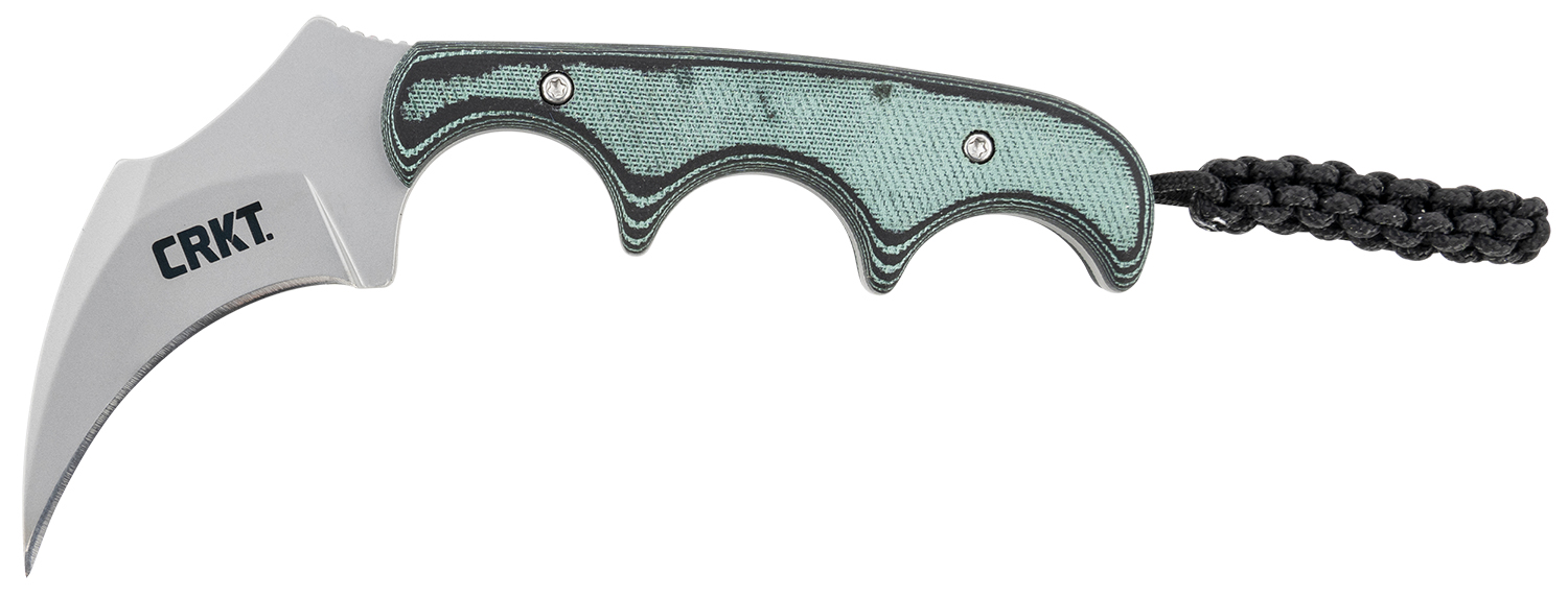CRKT Keramin 2.31" Fixed Blade Knife with Green Resin Handle and Sheath