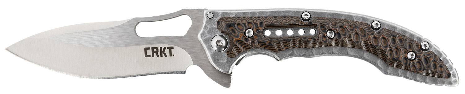 CRKT Fossil Compact 3.41" Drop Point Knife, Brown G10/SS Handle
