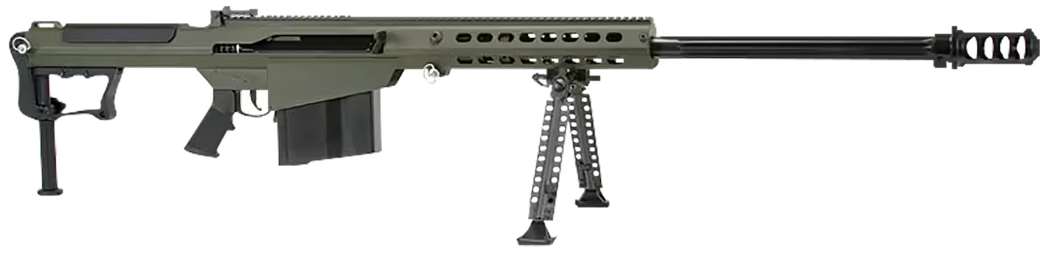 Barrett 14555 M107A1 50 BMG 29" OD Green Cerakote, 10+1, Optics Ready