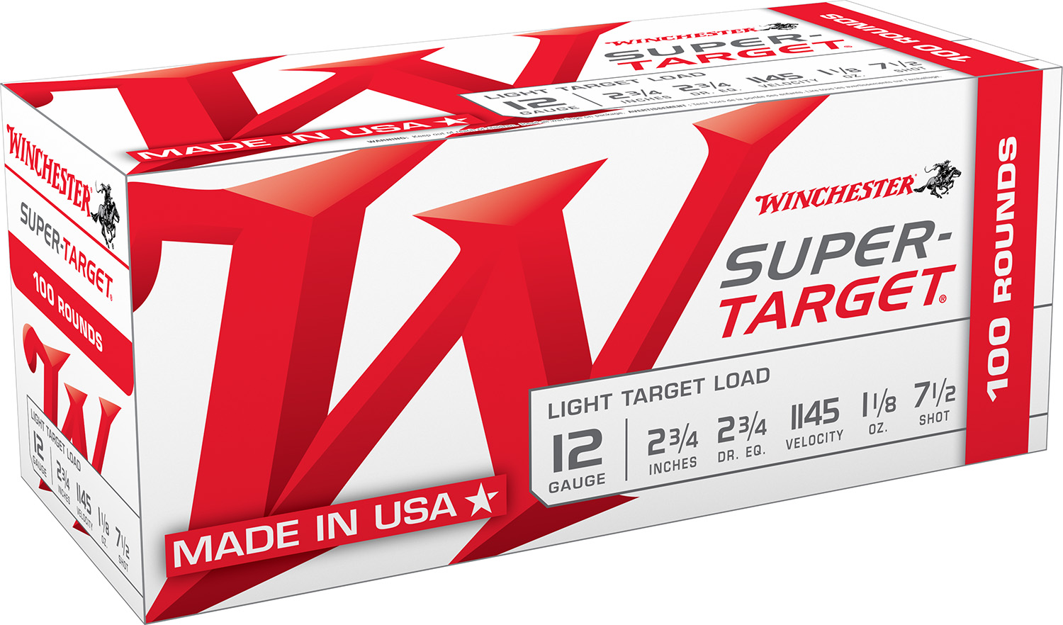 Winchester Super-Target 12 Gauge 7.5 Shot 1 1-8 Ounce 100 Rounds