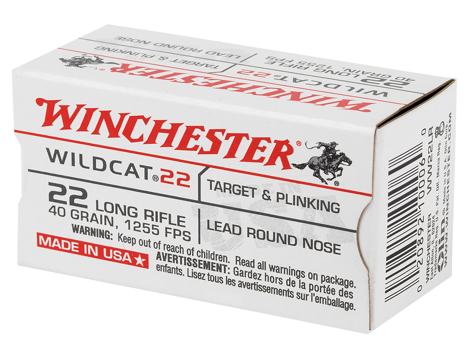 Winchester Wildcat USA22LR 22 LR 40gr LRN Ammo - 500/Box, 10 Cs - Hunting & Plinking - Caliber: None - Shell Length: None