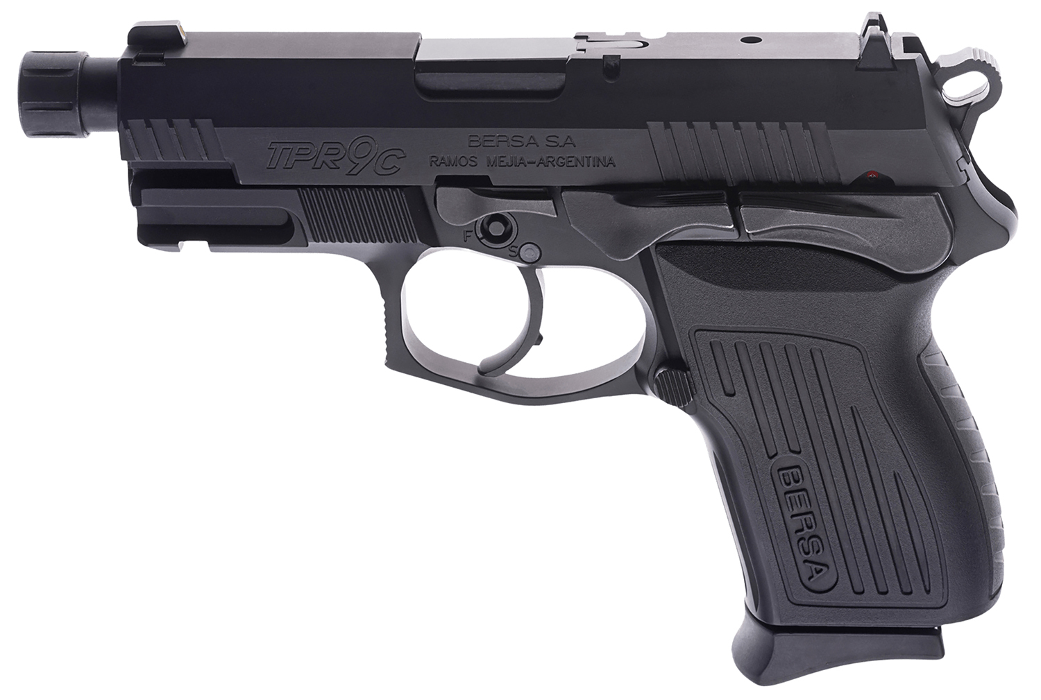 Bersa TPR9CMX TPRCX Compact Frame 9mm Luger 13+1, 4.10" Black Steel...-img-0