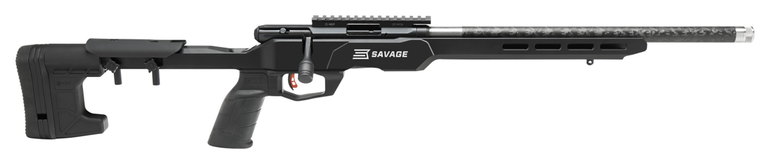 Savage Arms 70256 B Series Precision Lite Full Size 22 LR 10+1 18" Carbon Fiber Heavy Barrel, Black Picatinny Rail Carbon Steel Receiver, Black MDT Chassis Synthetic Stock, Black Polymer Grip, Right H
