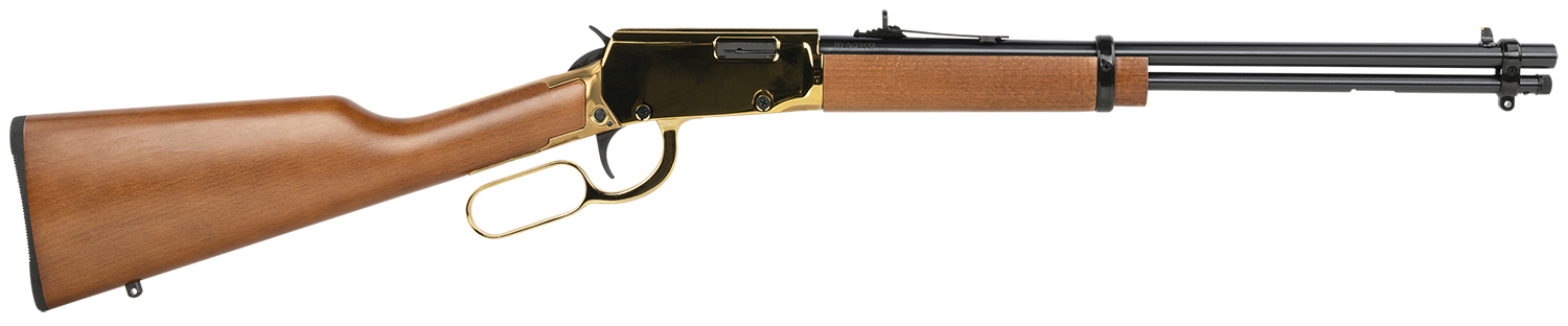 Rossi RL22181WD-GLD1 Rio Bravo  22 LR 15+1 18 Polished Black Barrel, Gold Metal Rec, Hardwood Furniture