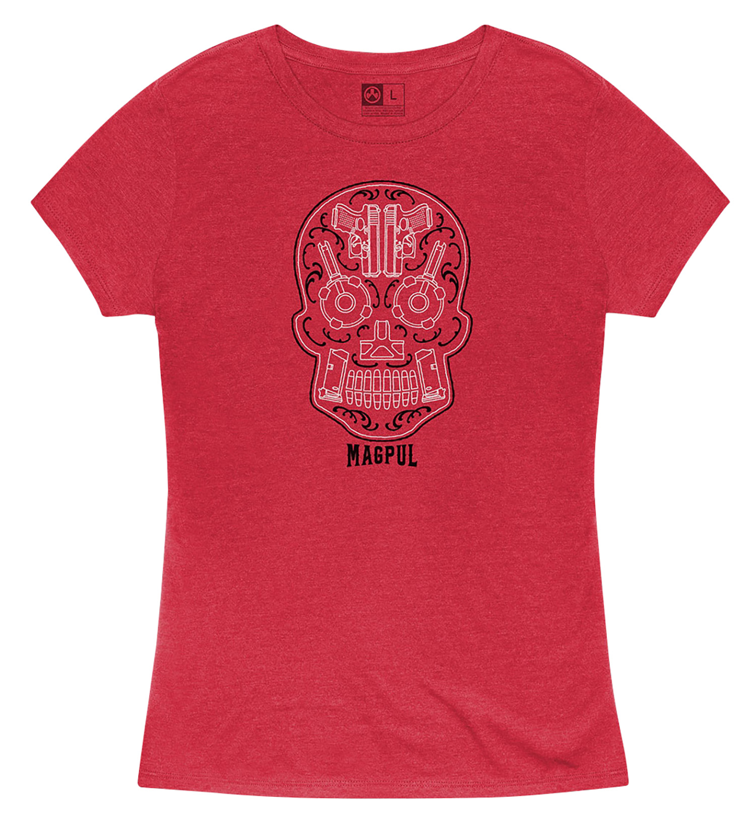 Magpul MAG1218612M Sugar Skull Women's Red Heather Cotton/Polyester...-img-0