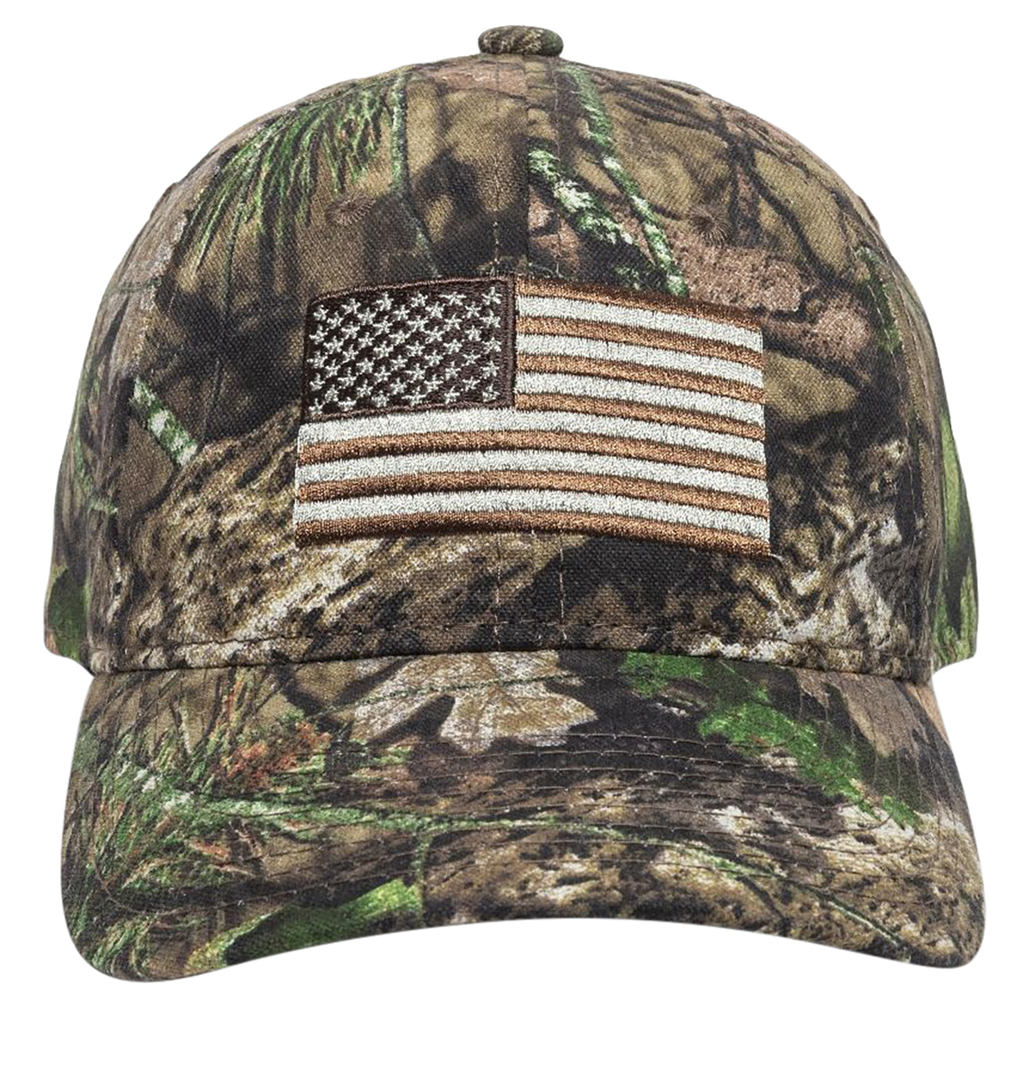 Outdoor Cap 202722-1-3 USA Flag Mossy Oak Break-Up Country Hook & Loop OSFA Unstructured