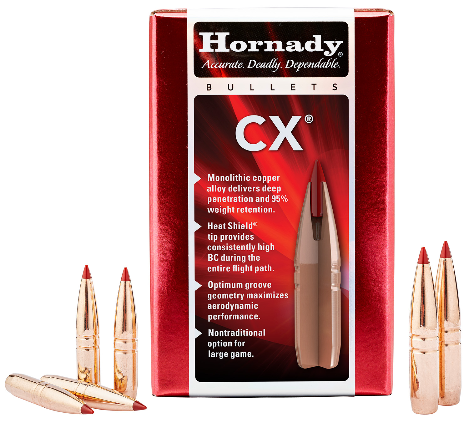 Hornady 30738 CX 30 Cal. 190 gr. Copper Solid Bullet - Horn Hunter - 30 CALIBER