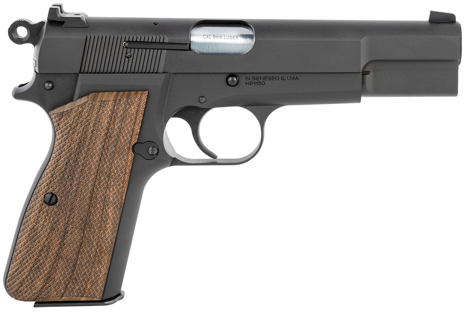 Springfield Armory HP9201 SA-35  9mm Luger 15+1 4.70 Stainless Steel Barrel, Matte Blued Serrated Carbon Steel Slide & Frame w/Beavertail, Checkered Walnut Grip