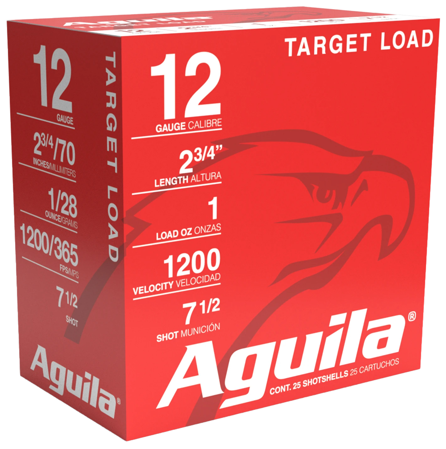 Aguila 1CHB1304 Target Load Competition 12 Gauge 2.75" 1 Oz 7.5 Shot 25 Per Box/ 10 Case