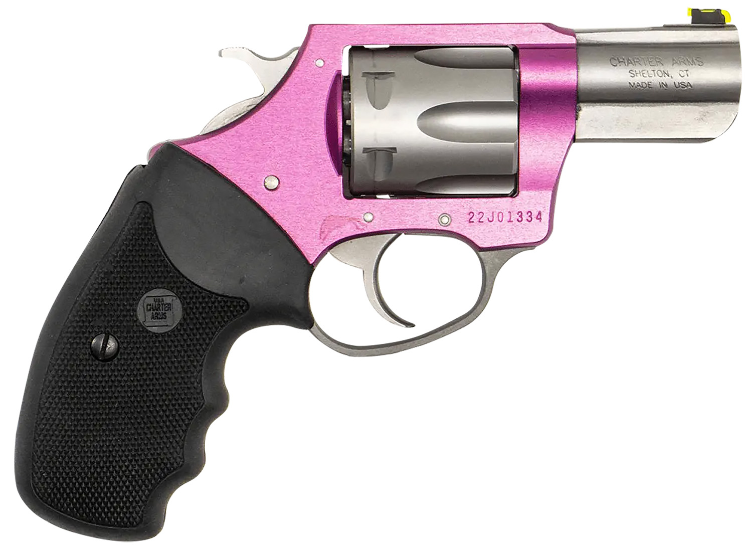 Charter Arms 53630 II Pink Lady II 38 Special 6rd 2.20 Matte Stainless Steel Barrel & Cylinder, Pink Aluminum Frame, Black Finger Grooved Rubber Grip, Exposed Hammer