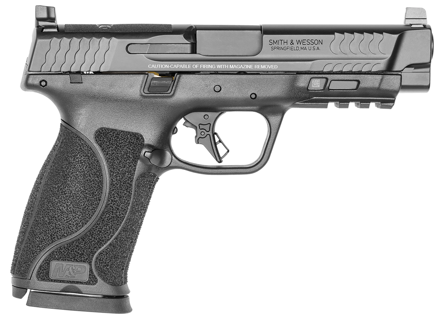 Smith & Wesson 13387 M&P M2.0  Full Size 10mm Auto 15+1 4.60" Black Armornite Stainless Steel Barrel & Optic Cut/Serrated Stainless Steel Slide, Matte Black Polymer Frame w/Picatinny Rail
