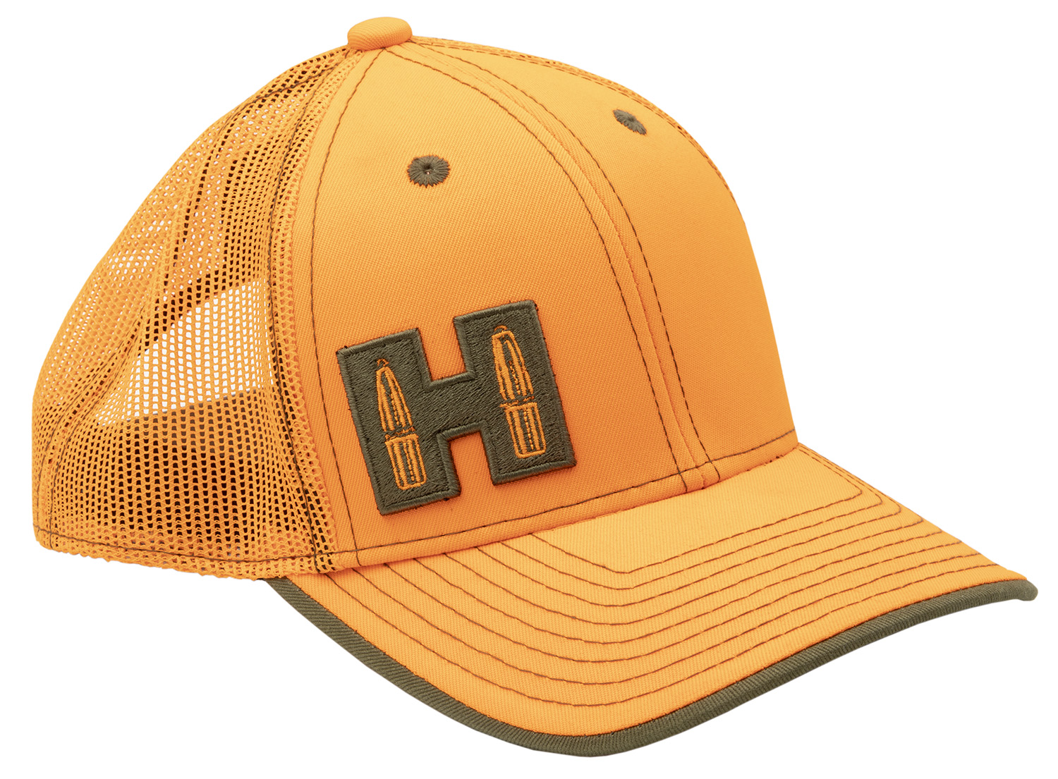 Hornady 99262 Blaze Orange Mesh Cap with Black Logo, OSFA Adjustable