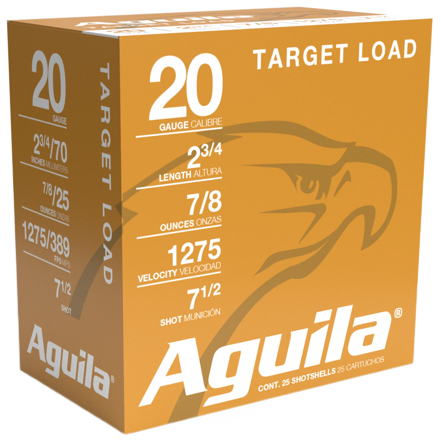 Aguila 1CHB2037 Target Load Competition 20 Gauge 2.75" 7/8 oz 7.5 Shot 25 Per Box/ 10 Cs - Unmatched Performance & Consistency