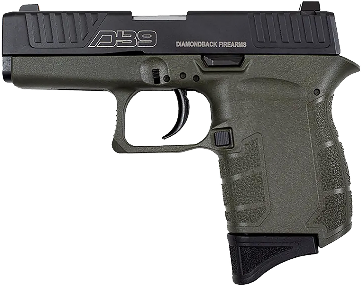 Diamondback DB0200P101 DB9 Gen4 Micro-Compact Frame 9mm Luger 6+1, 3.10 Stainless Steel Barrel, Black Nitride Serrated Stainless Steel Slide, OD Green Polymer Frame & Grip