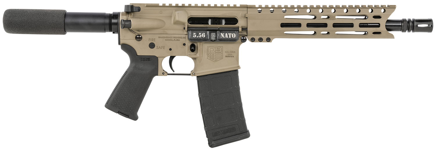DIAMONDBACK DB15 5.56x45mm NATO 10" 30rd FDE Semi-Auto AR Pistol DB1915K061 - Diamondback Firearms - 223 Rem | 5.56 NATO