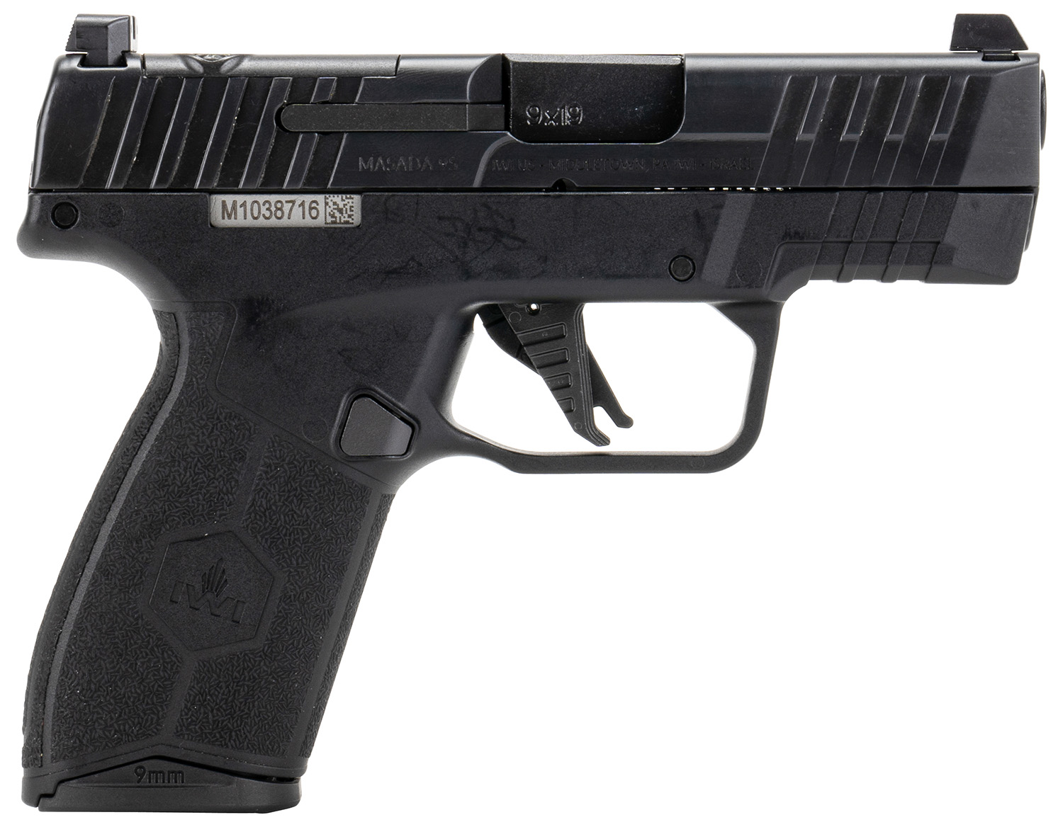 IWI Masada Slim 9mm Pistol - Black 3.4" Barrel 13rd Optic Cut