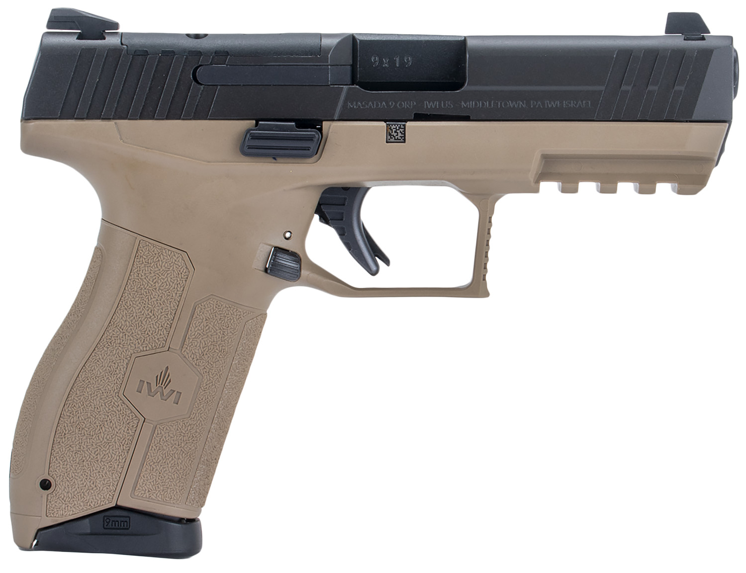 IWI MASADA Optics Ready Pistol - Black FDE 9mm 4.1" Barrel 10rd Night Sights