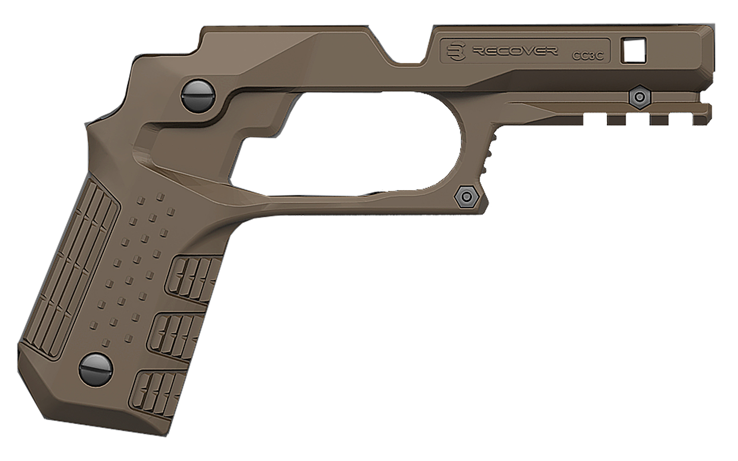 Recover Tactical CC3C02 Grip & Rail System  Tan Polymer Picatinny for Compact 1911