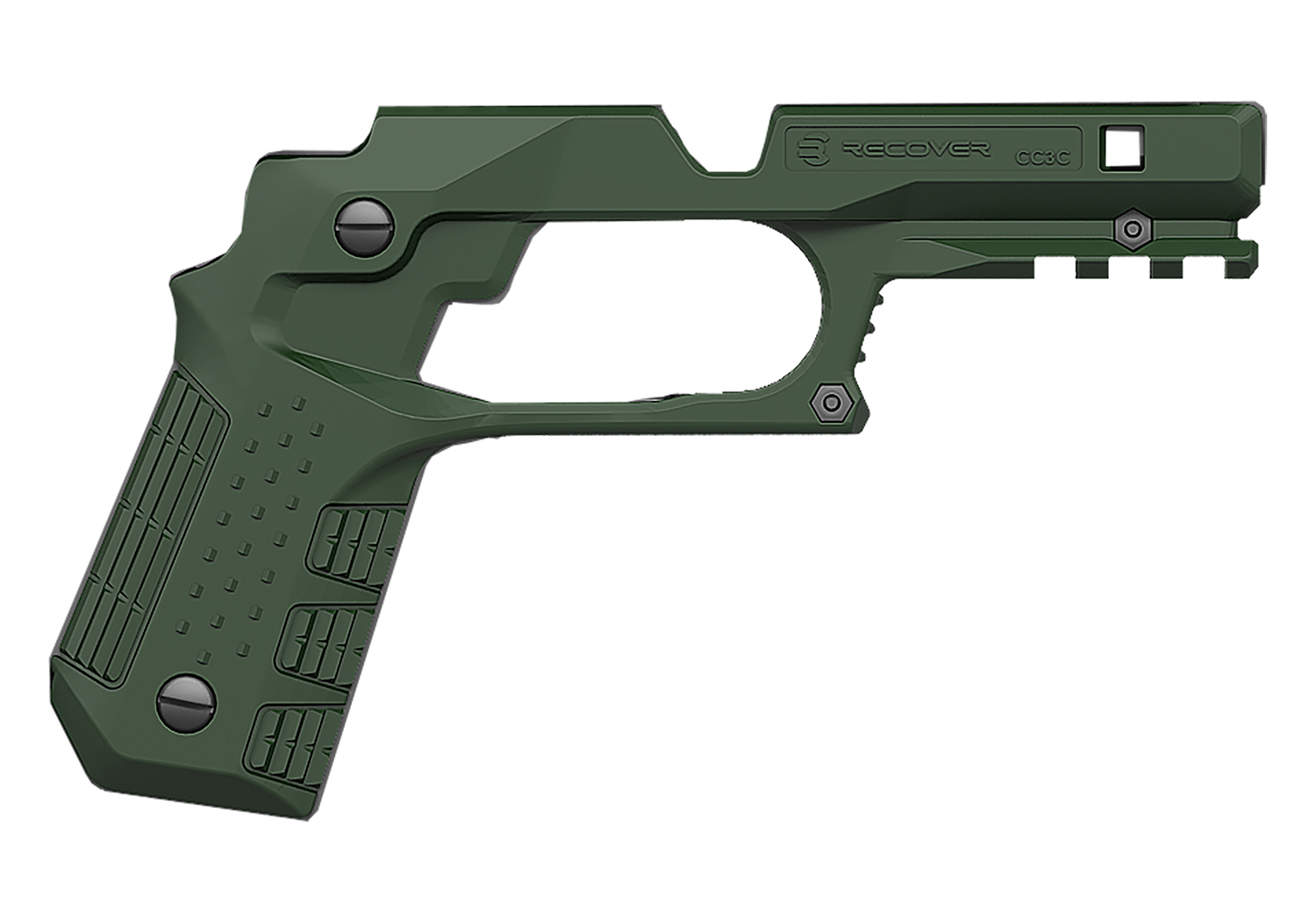 Recover Tactical CC3C-03 Green Polymer Grip & Rail System for 1911 Compact