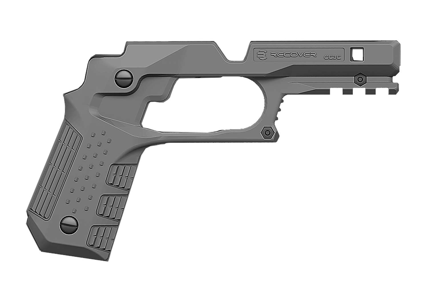 Recover Tactical CC3C-04 Gray Polymer Grip & Rail System for 1911 Compact