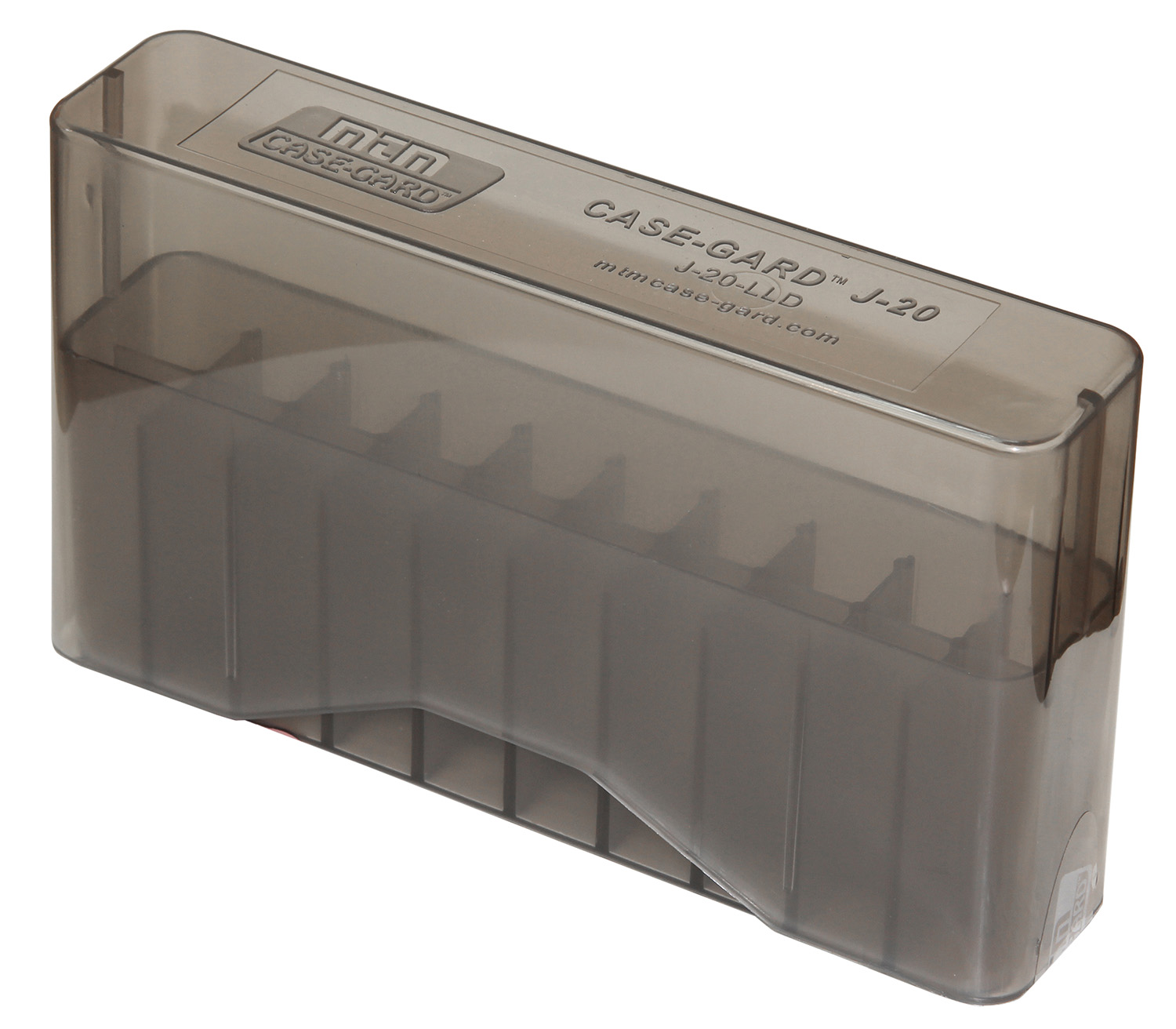 MTM Case-Gard J20LLD41 Slip-Top Ammo Box  338 Win Mag/7mm Clear Smoke Polypropylene 20rd