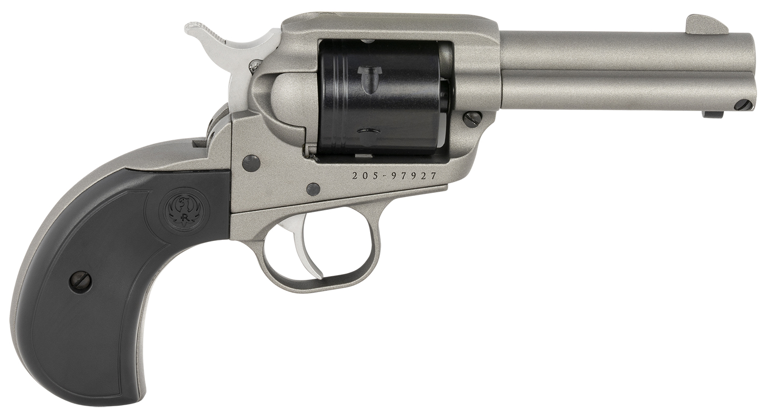 Ruger 2016 Wrangler  22 LR 6 Shot 3.75 Silver Cerakote Steel Barrel, Silver Cerakote Aluminum Frame, Black Cerakote Cylinder, Black Birdshead Grip, Exposed Hammer