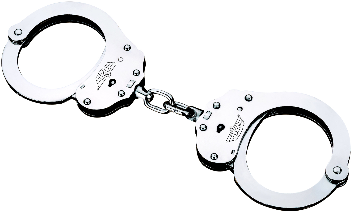 Uzi Accessories UZIHCEUSCNIJ Handcuffs NIJ Silver Steel Includes 2 Keys-img-0