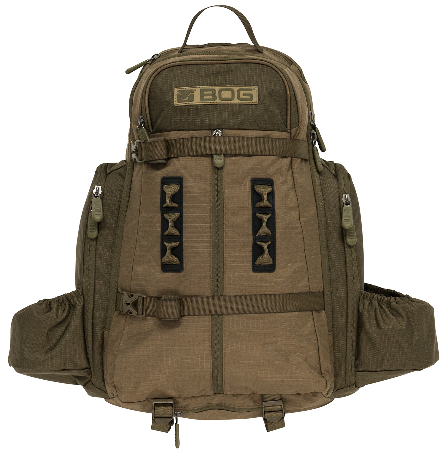 Bog-Pod 1159182 Kinetic Hunting Day Pack Lightweight Made Of Tear Resistant Nylon With OD Green Finish, YKK Zipper, Rain