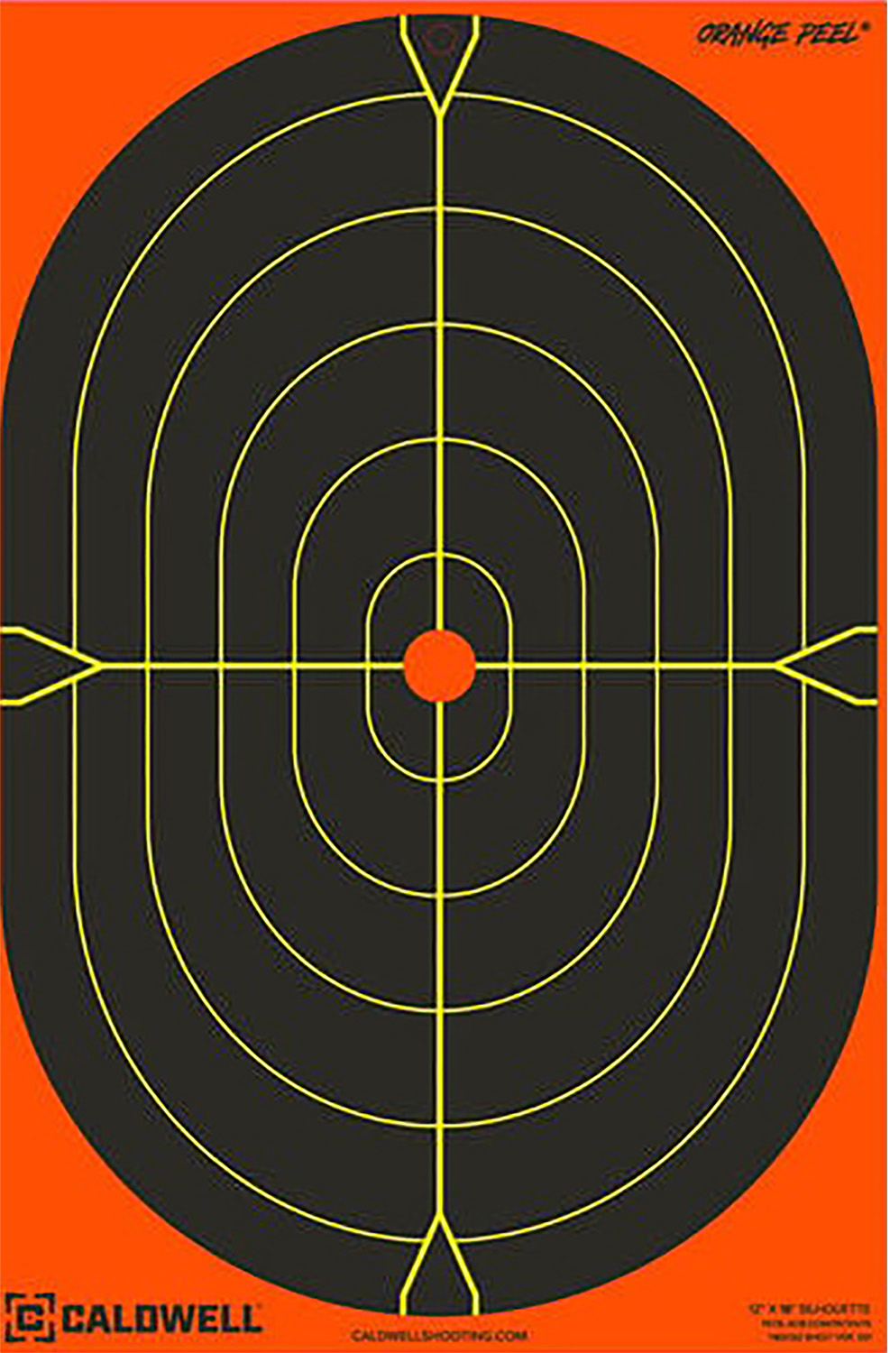 Caldwell 1175517 Orange Peel  Self-Adhesive Paper Black/Orange 12x18 Oval Silhouette 5 Pack