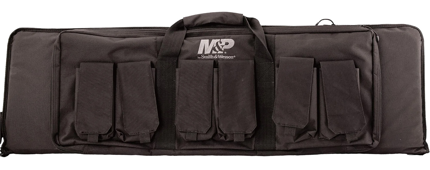 M&P Accessories 110025 Pro Tac 42" Black Nylon Gun Bag with Adjustable Padded Strap, Double Zipper, External Pouch & Ballistic Fabric Protection - Smith & Wesson - BLACK