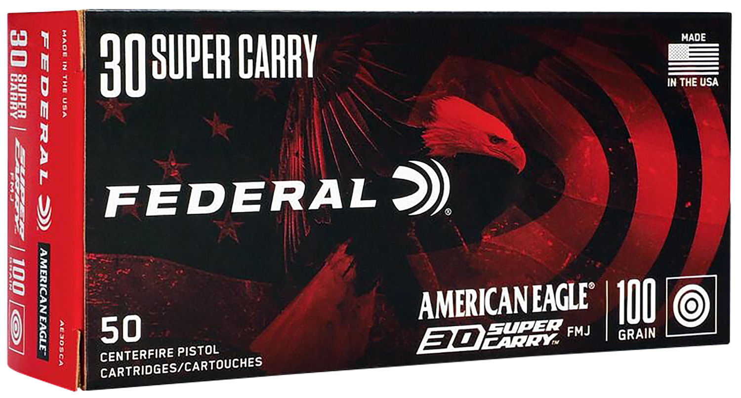 Federal AE30SCA American Eagle Handgun 30Super Carry 100gr Full Metal Jacket 50 Per Box/20 Case