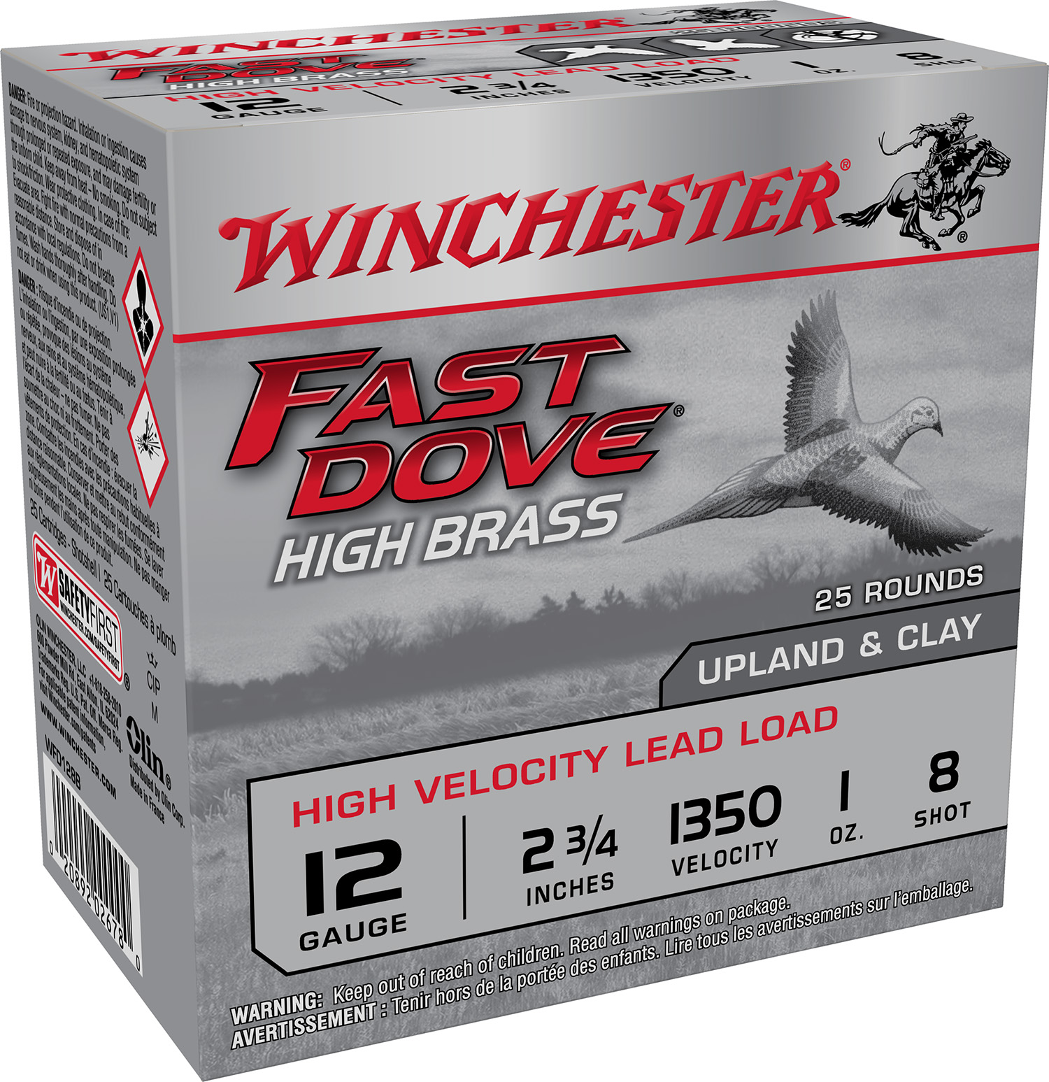 Winchester Fast Dove HB 2-3/4" #8 1oz 12ga Ammo 25rds WFD128B