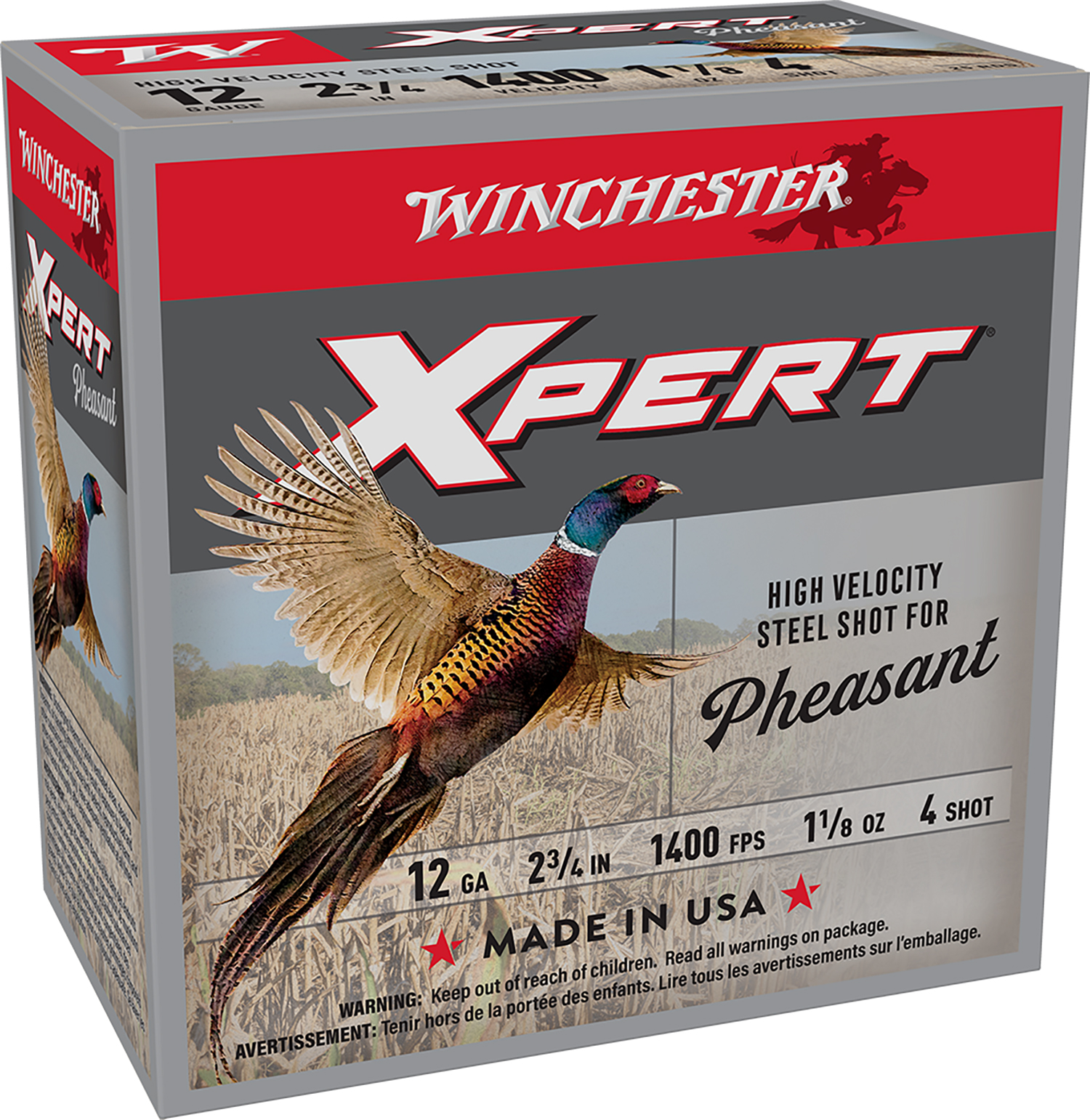 Winchester Ammo WEXP12H4 Xpert Pheasant Lead Free High Velocity 12Gauge 2.75" 1 1/8oz 4Shot 25 Per Box/10 Case